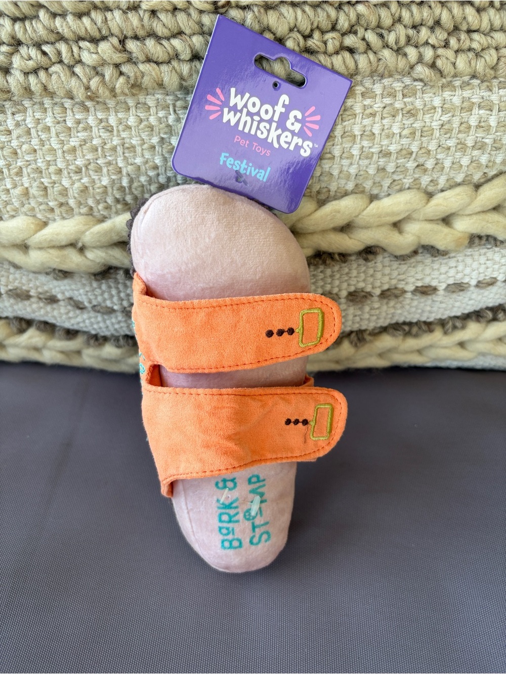 Orange Slide sandal Shoe dog Plush Toy
